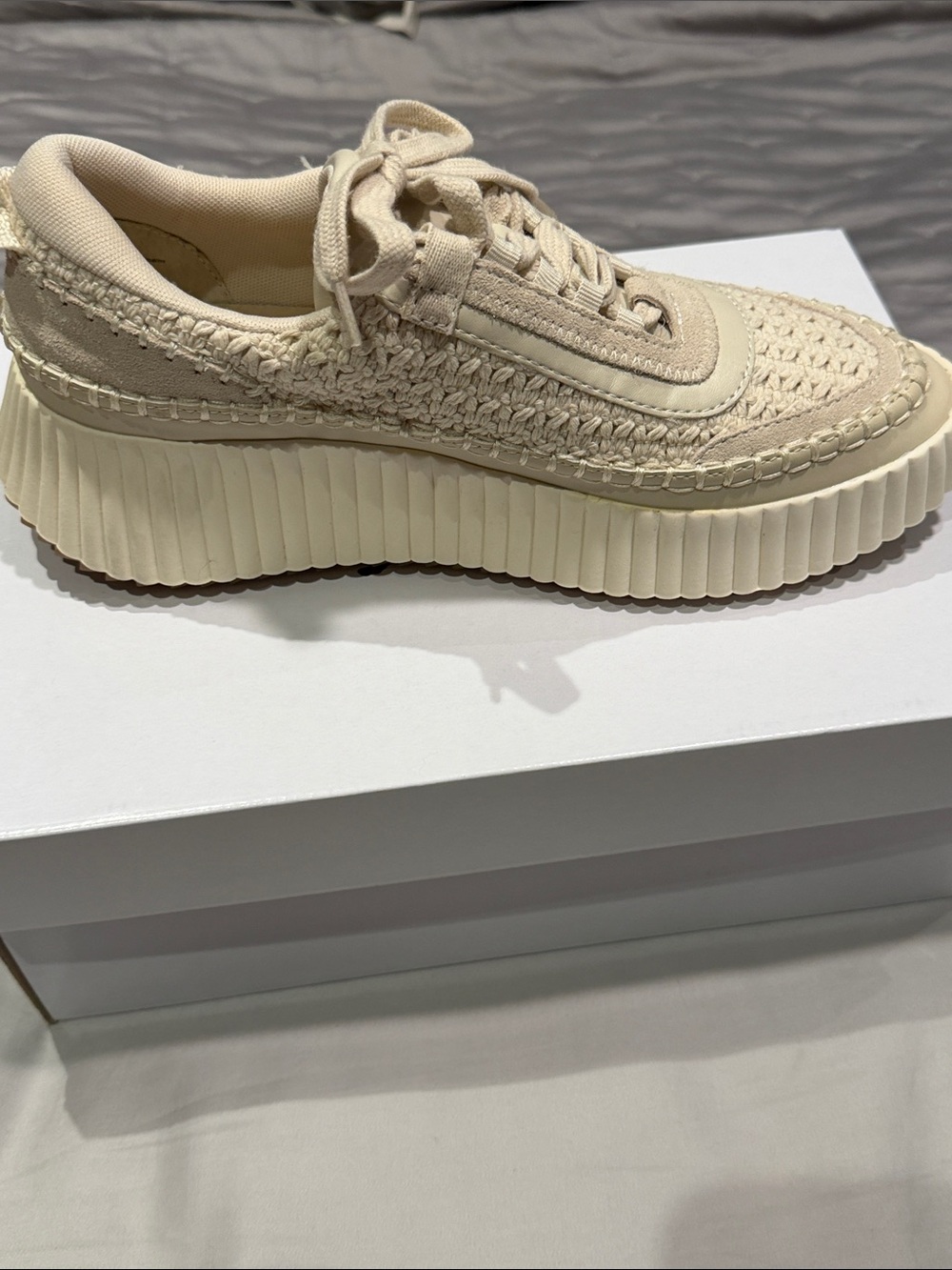 Dolce Vita Cream Woven Platform Sneakers - Picture 4 of 5